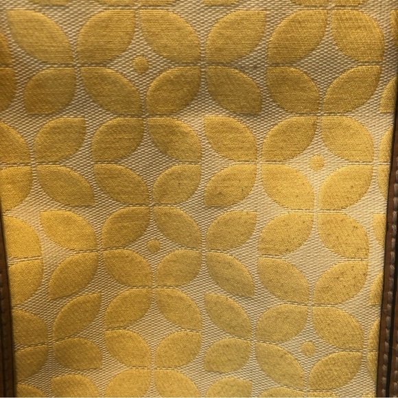 Fossil Marley Double Handle Shoulder Bag Shopper Yellow Canvas Leather 14X11 - Picture 10 of 14